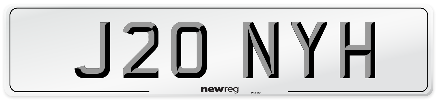 J20 NYH Number Plate from New Reg
